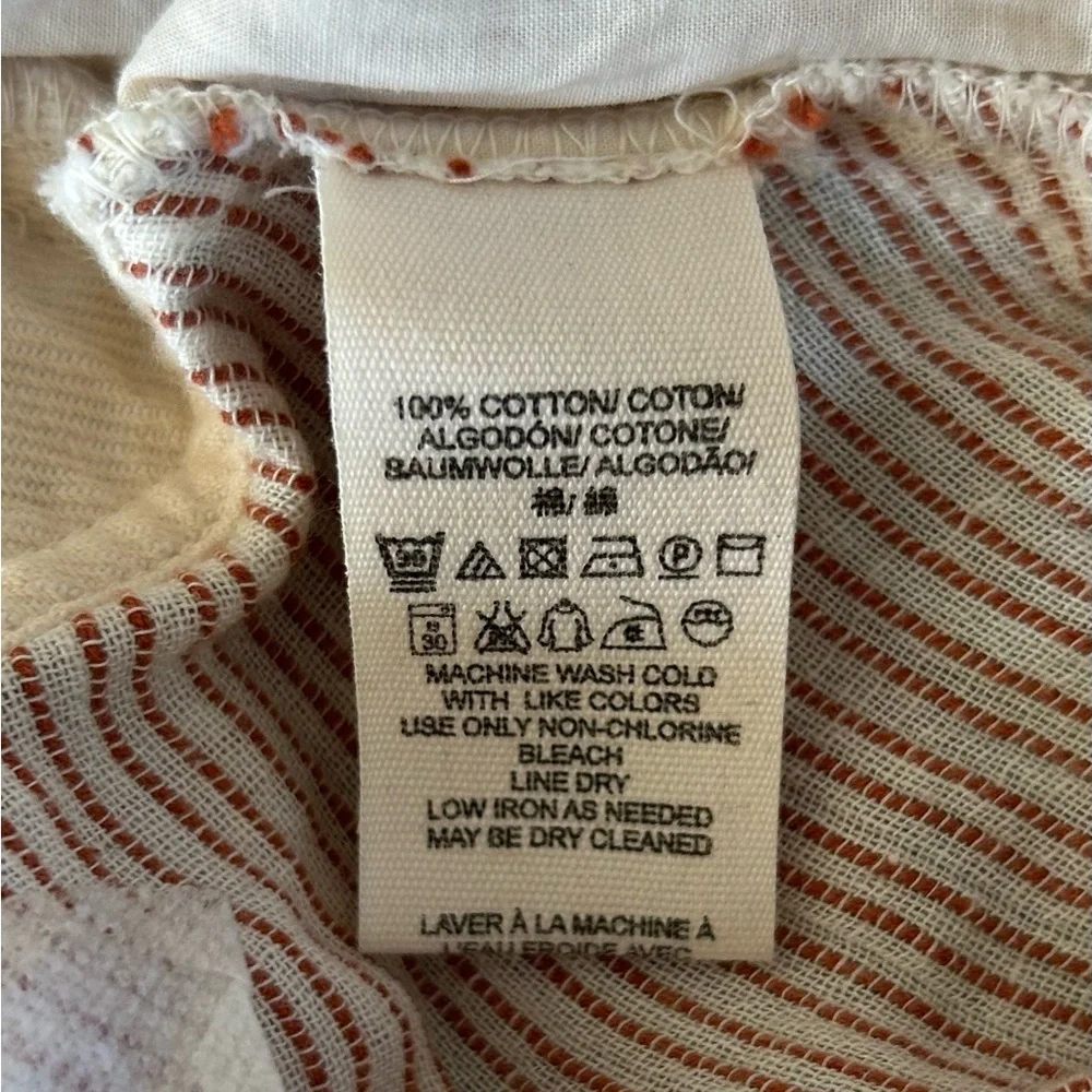 Free People | Women’s amber/cream striped ankle pants, 3 button front, tie belt